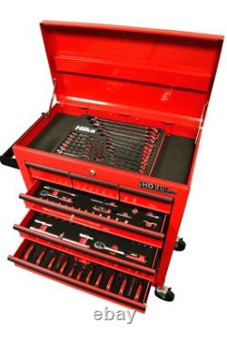 Hilka Tool Storage Trolley Chest Roll Cabinet & Eva Socket Spanner Tool Set