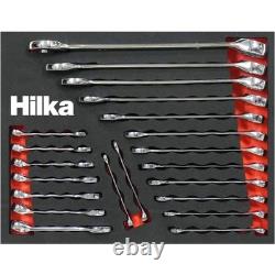 Hilka Tool Storage Trolley Chest Roll Cabinet & Eva Socket Spanner Tool Set