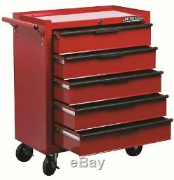 Hilka Tool Trolley Chest 5 Drawer Steel Mobile Storage Roll Roller Cabinet Unit