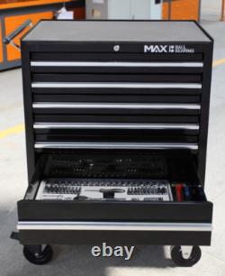 Hilka Tool Trolley Chest 7 Drawer Black Metal Roll Cabinet Garage Storage Unit