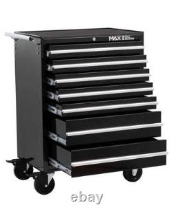 Hilka Tool Trolley Chest 7 Drawer Black Metal Roll Cabinet Garage Storage Unit
