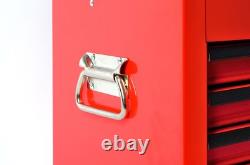 Hilka Tool Trolley Chest 8 Drawer Red Metal Storage Roll Cabinet Wheels Box Cab