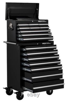 Hilka Tool Trolley Chest Cabinet professional 16 drawer black storage roll cab