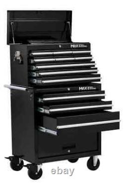 Hilka Tool Trolley Chest professional 12 drawer black metal storage roll cabinet