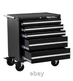 Hilka Tool Trolley Chest professional black 5 drawer tools storage roll cabinet