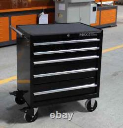 Hilka Tool Trolley Chest professional black 5 drawer tools storage roll cabinet