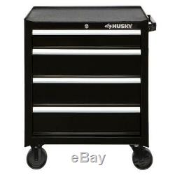 Husky 26 in W 4-Drawer Steel Rolling Cabinet Tool Chest Storage Box Cart Mobile