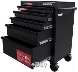 Husky 27 In. 5-Drawer Rolling Cabinet Tool Chest In Textured Black