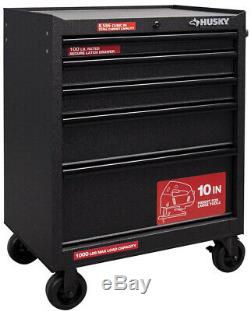 Husky 27 In. 5-Drawer Rolling Cabinet Tool Chest In Textured Black