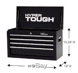 Hyper Tough 4 Drawer Tool Storage Chest Box Organizer Metal Black Top Cabinet