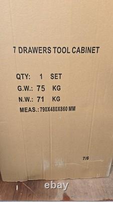 IF Tools 7 Drawer Lockable Metal Tool Cabinet Blue/Black/Silver 790x480x860mm