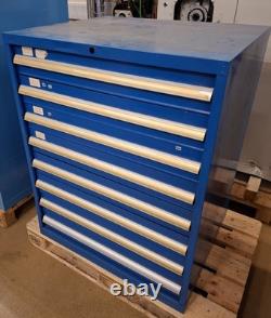 Industrial 8 Drawer Steel Tool Storage Cabinet Engineers Workshop Drawers Blue