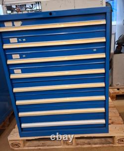 Industrial 8 Drawer Steel Tool Storage Cabinet Engineers Workshop Drawers Blue