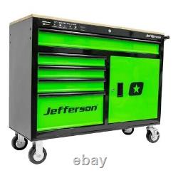 Jefferson 5 Drawer Professional Tool Cabinet Work Station, Green