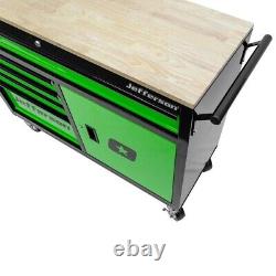 Jefferson 5 Drawer Professional Tool Cabinet Work Station, Green