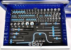 King Dick Tools 6 Drawer Roller Cabinet and Modular Metric Tool kit Blue