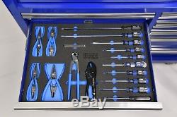 King Dick Tools 6 Drawer Roller Cabinet and Modular Metric Tool kit Blue