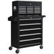 Large Metal 14 Drawer Rolling Tool Chest Cabinet With Top Box Black