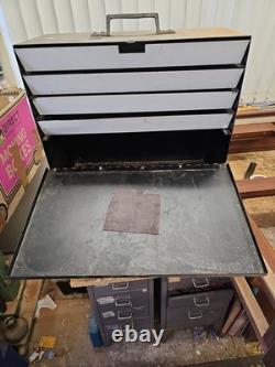 Large Metal Engineers Tool Chest With 4 Drawers Alite Badge To Front Fall