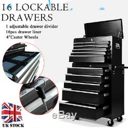 Large Workshop Pro Tool Chest Roller Box Cabinet of 16 Drawers 4 Castors NEW