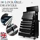 Large Workshop Pro Tool Chest Roller Box Cabinet Of 16 Drawers 4 Castors New