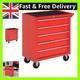 Lockable 5-drawer Steel Tool Cabinet With Wheels Portable Storage Solution