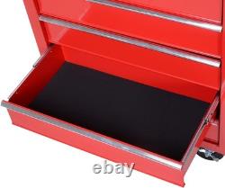 Lockable 5-Drawer Steel Tool Cabinet with Wheels Portable Storage Solution