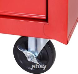 Lockable 5-Drawer Steel Tool Cabinet with Wheels Portable Storage Solution