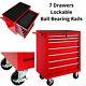 Lockable 7 Drawer Metal Tool Box Storage Chest Roller Cabinet Roll Cab Large