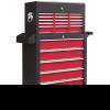 Lockable Rolling Tool Chest, 14 Drawers, Red Steel Cabinet