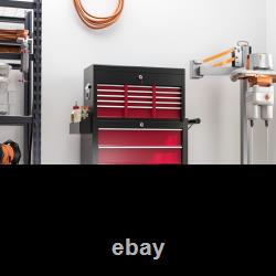 Lockable Rolling Tool Chest, 14 Drawers, Red Steel Cabinet