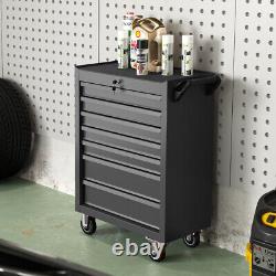 Lockable Tool Chest Cabinet Garage Workshop 7 Storage Drawers Tool Trolley Cart