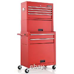 Lockable Tool Storage Cabinet with Handle, Drawers, Wheels and EVA Liner