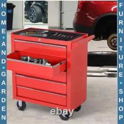 Mechanic Roller Tool Cabinet Storage Chest Box Garage Workshop 5 Drawers Red Set