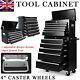 Mechanic Trolley Tool Box Cabinet With 16 Drawers Side Handles 4 Castors Black