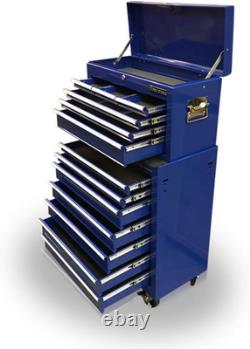 Mechanics Steel Chest Tool Box Roller Cabinet 13 Drawers. (Blue)