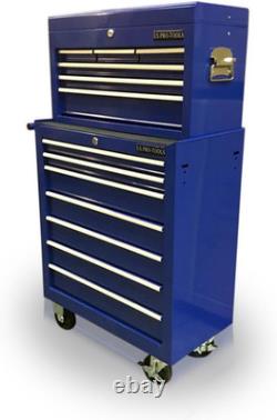Mechanics Steel Chest Tool Box Roller Cabinet 13 Drawers. (Blue)