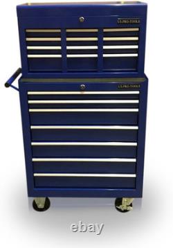 Mechanics Steel Chest Tool Box Roller Cabinet 13 Drawers. (Blue)