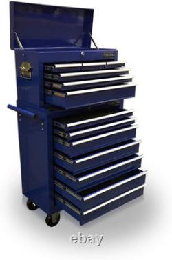 Mechanics Steel Chest Tool Box Roller Cabinet 13 Drawers. (Blue)