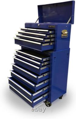 Mechanics Steel Chest Tool Box Roller Cabinet 13 Drawers. (Blue)