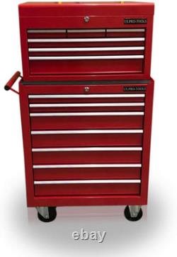 Mechanics Steel Chest Tool Box Roller Cabinet 13 Drawers. (Red)