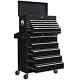 Metal Lockable Roller Cabinet With 14 Drawers Rolling Tool Chest Black