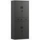 Metal Storage Cabinet, 180cm Tall Tool Cabinet With Locking Doors, Drawer And Ad