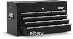 Metal Tool Chest Cabinet with Drawers, Lock & Key, Portable Mechanic Storage Box