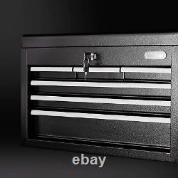 Metal Tool Chest Cabinet with Drawers, Lock & Key, Portable Mechanic Storage Box
