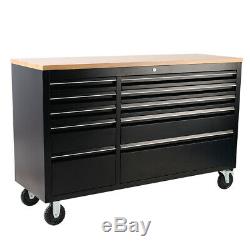 Metal Tool Trolley Box Chest Cabinet 10 Drawers Storage Cart Garage Work Bench
