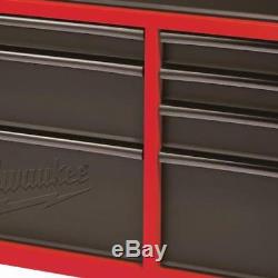 Milwaukee 46 In. 8-Drawer Roller Cabinet Tool Chest Garage Red Black Textured