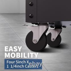 Mobile Roller Chest Trolley Cart Storage Cabinet Tool Box 4 Drawer Garage Black