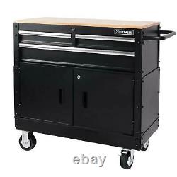 Mobile Workbench With Tool Storage Rolling Garage Cabinet on Wheels Chest Drawer