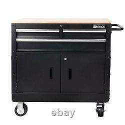 Mobile Workbench With Tool Storage Rolling Garage Cabinet on Wheels Chest Drawer
